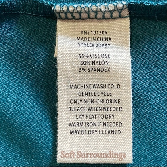 Soft Surroundings Lagia Green Ponte Knit Long Sleeve Maxi Dress Medium Fall - Picture 10 of 14